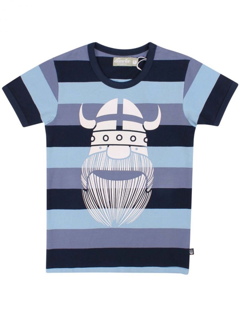 klæde Bær det kan Danefæ - skøn stribet T-shirt med Viking Erik - organic - Overdele -  IsaDisaKids