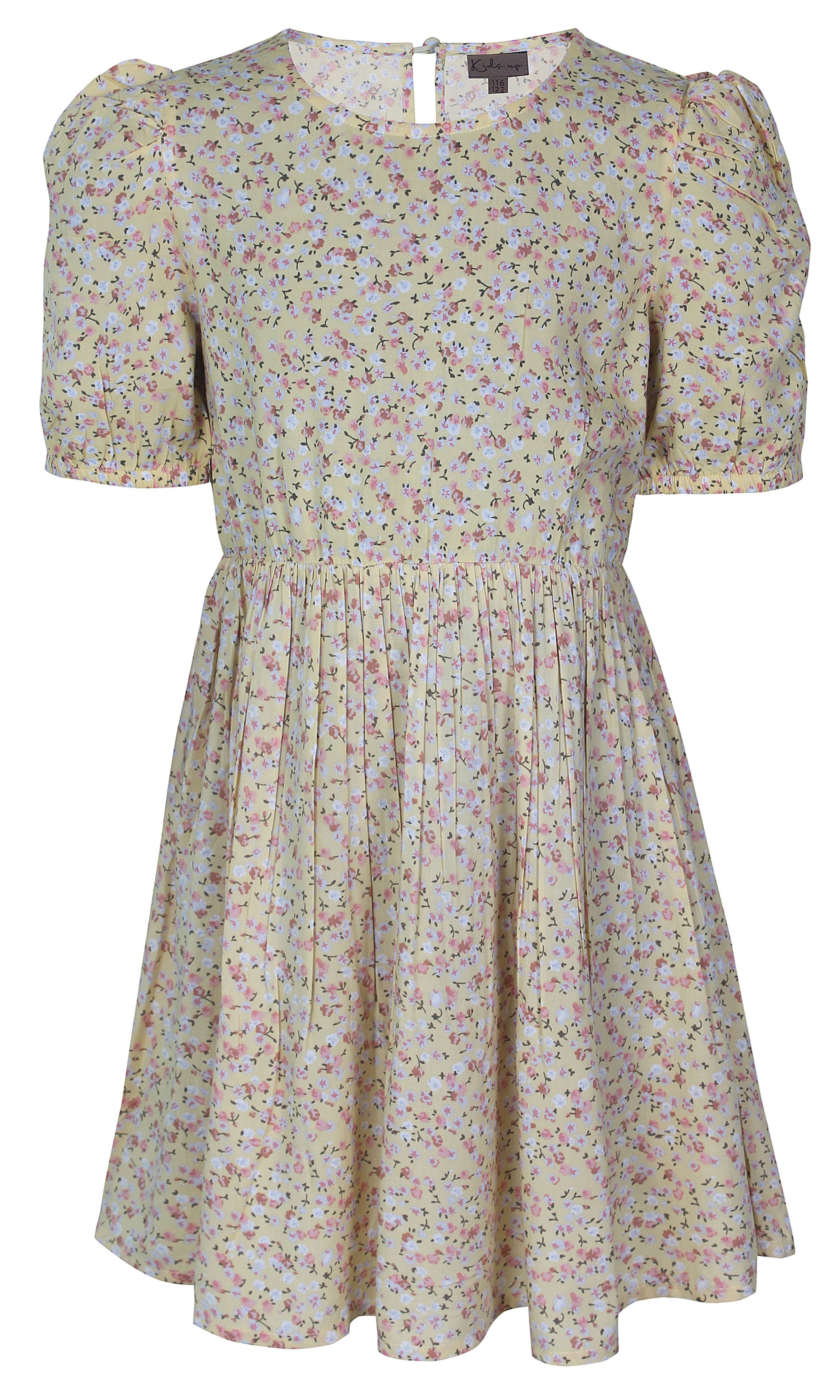 Up - Skøn kjole med korte ærmer og fine blomster - - Mærker - IsaDisaKids