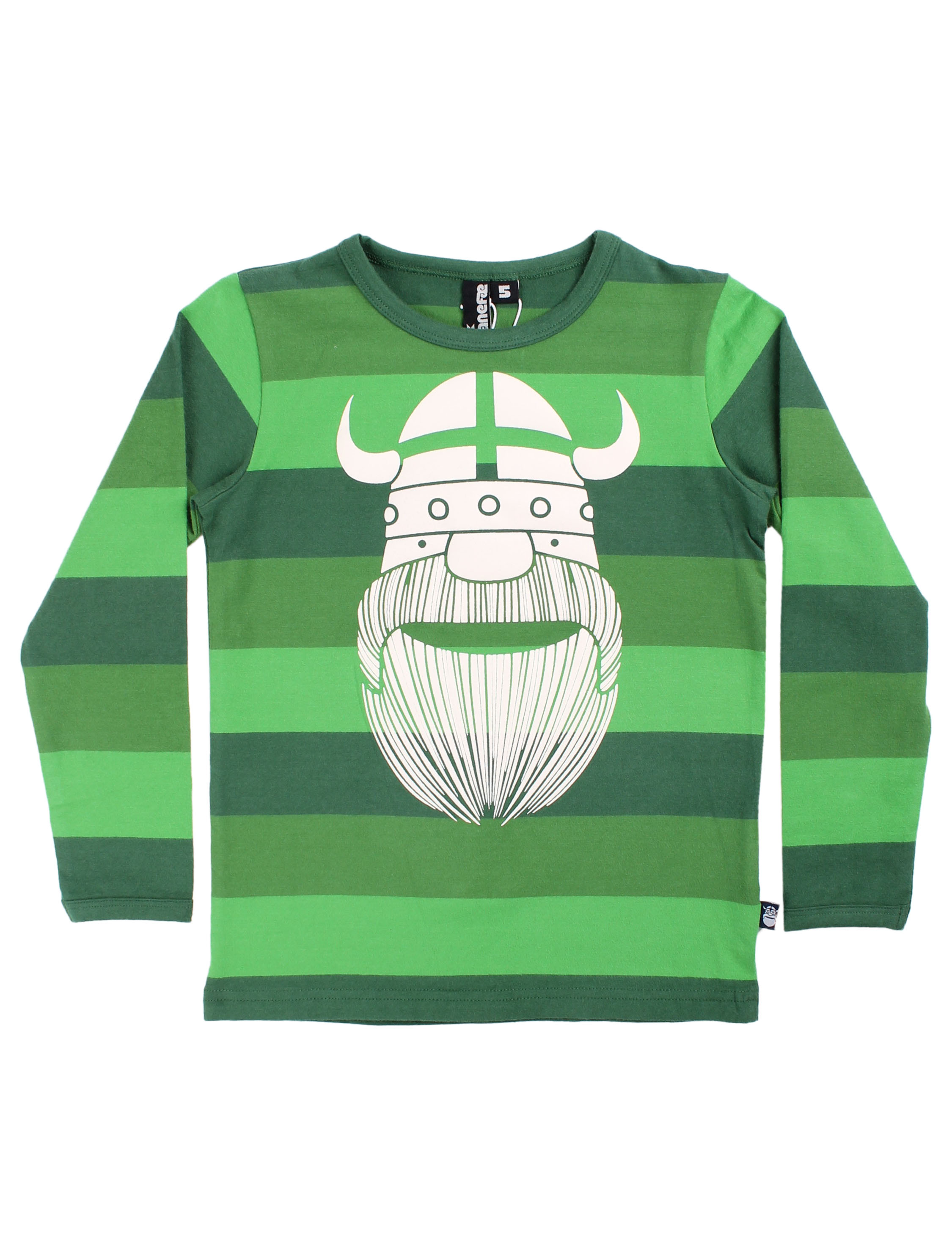 automatisk justere rack Danefæ - Grøn stribet shirt med Viking Erik - Mærker - IsaDisaKids