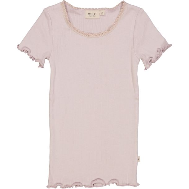 Wheat - bld rib t-shirt Lace, soft lilac