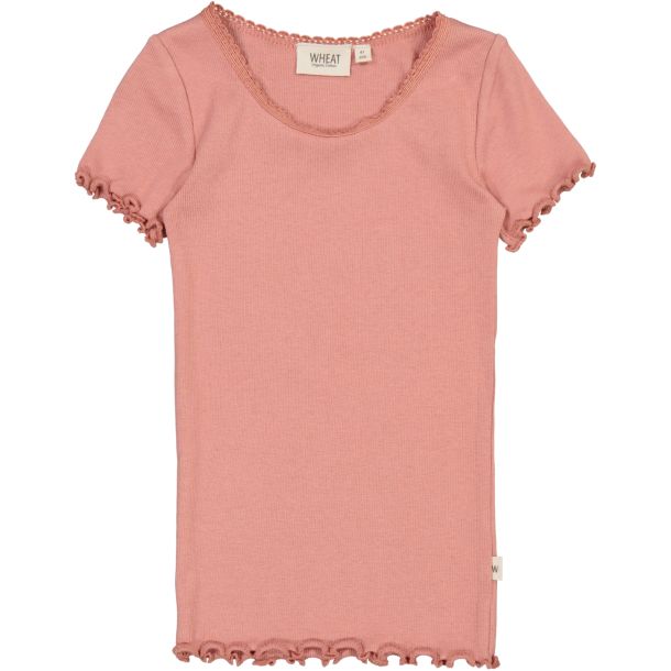 Wheat - bld rib t-shirt Lace, old rose