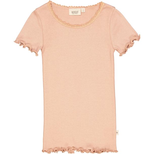 Wheat - bld rib t-shirt Lace, rose dawn