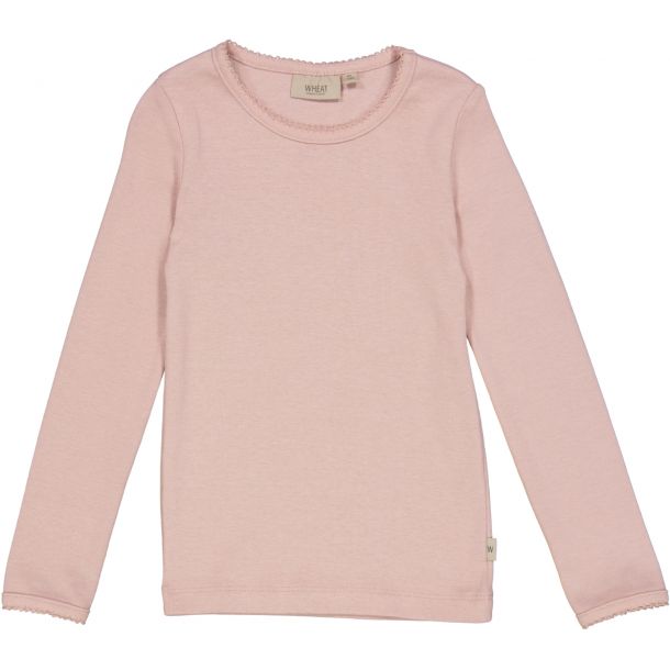 Wheat - Bld langrmet t-shirt Basic - Rose powder