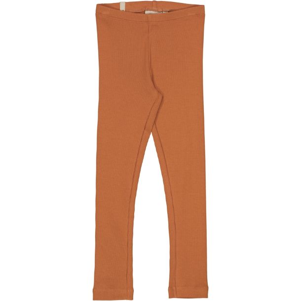 Wheat - Schne gerippte Jersey Leggings in Amber Brown, Bio