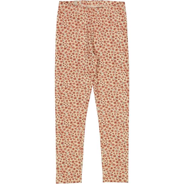 Wheat - Fine jersey-leggins med blomster - Beige Flowers