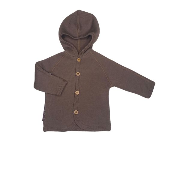 Smallstuff - Cardigan i merinould med knapper, rose brown