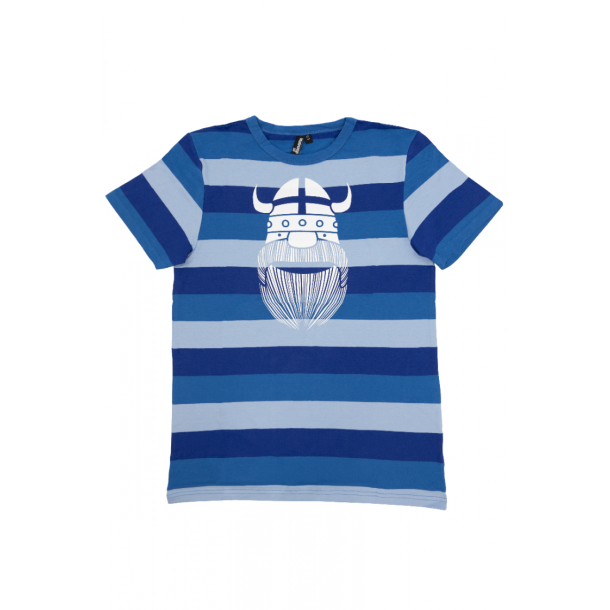 Danef K - Sch&ouml;nes blaugestreiftes T-Shirt mit dem Wikinger Erik