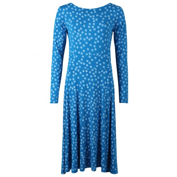 Danefae - SIGRID Dress - sch&ouml;nes blaues Kleid mit Fundots