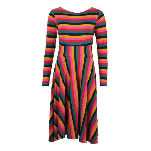 Danef - SIGRID Wool dress - skn kjole med lodrette striber