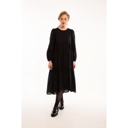 Danefæ - Oktober Dress - flot sort kjole med prikker - Voksen -