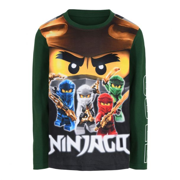 LEGO Wear - Sch&ouml;nes Lang&auml;rmiges Shirt mit NINJAGO - Dark Green
