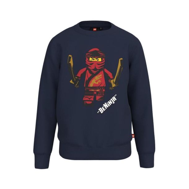 Lego Wear - Sweat med Ninjago print, mrkebl