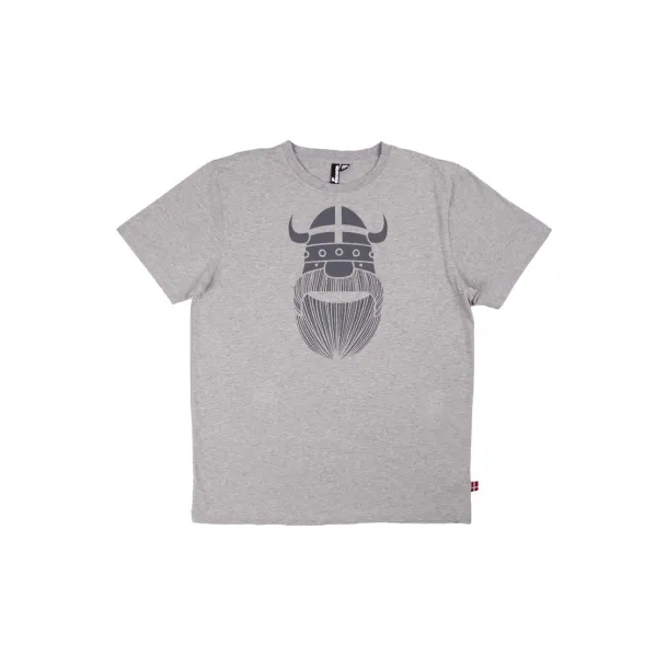 Danef - Daneviking - Mande t-shirt med viking Erik, grey melange