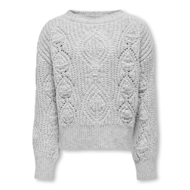 Kids Only - KogRosette - Strickpullover, light grey melange silver glitter