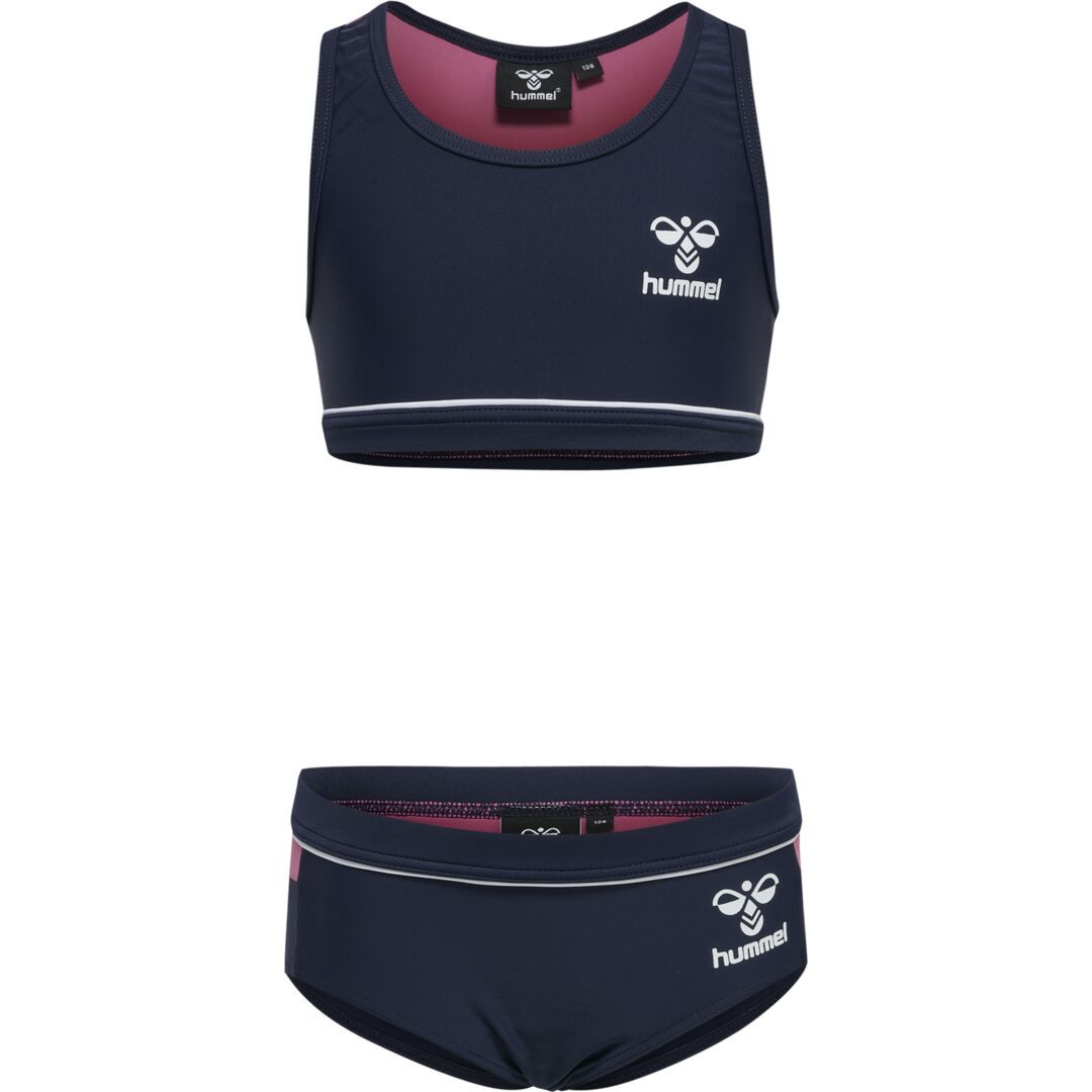 Hummel - Klassisk bikini beskyttelse med Logo - Navy/Rosa - Underdele - IsaDisaKids