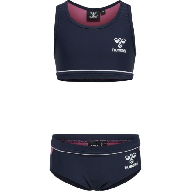 Hummel - Klassischer Bikini mit Hummel Logo - Navy/Rosa