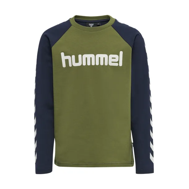 Hummel - hmlBOYS - Klassisches Langarmshirt in Grn-Dunkelblau