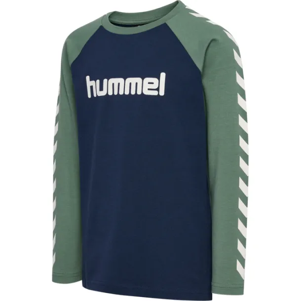 Hummel - hmlBOYS - Klassisches Langarmshirt in Dunkelblau-Gr&uuml;n