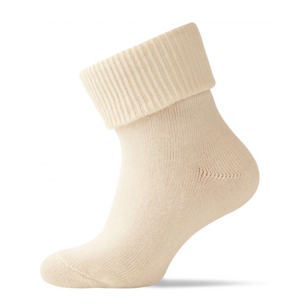 Melton - Socken mit Umschlag, Creme / Offwhite
