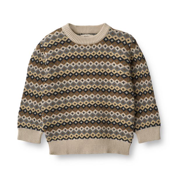 Wheat - Jacquard Pullover Elias, multi blue