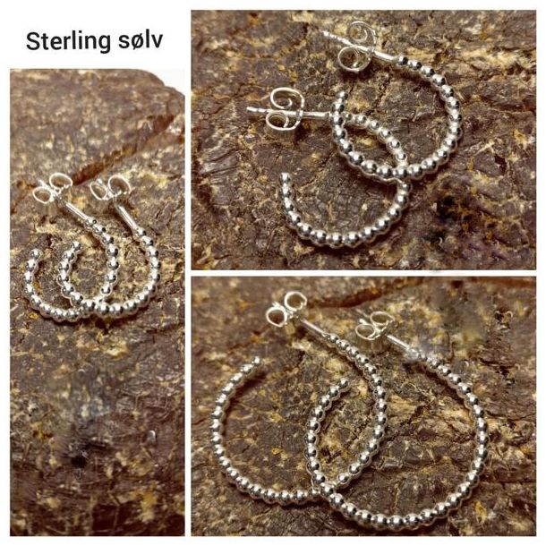 Dress-room -Handgemachtes Perlenfaden-Kreolen Ohrringe in Sterling Silber 925, mittel