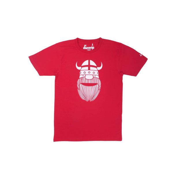 Danef Mand - Flot rd T-shirt med viking Erik 