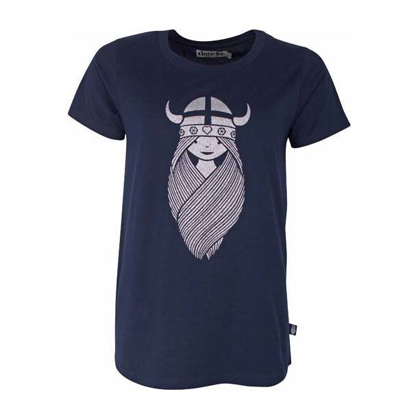 Danefæ - Tee - Flot t-shirt i Navy med viking Freja - Mærker - IsaDisaKids