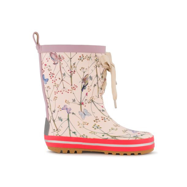 Mikk Line - Gummistiefel mit Schnrsenkeln und Muster, off-white