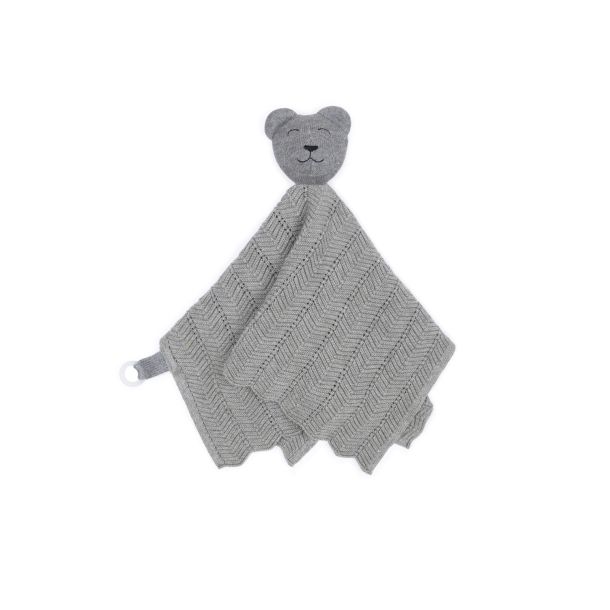 Smallstuff - Gestricktes Schnuffeltuch - Teddy , grau