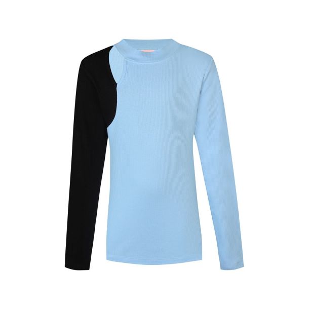 D-XEL - Chicory - 2-farvet langrmet shirt, powder blue