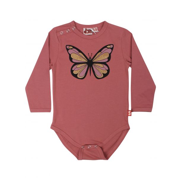 Danef DYR - Sd body  i rosa med sommerfugl i glitter