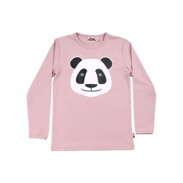 Danef DYR - Dyrroar - Langrmet T-shirt med panda i vintage rose