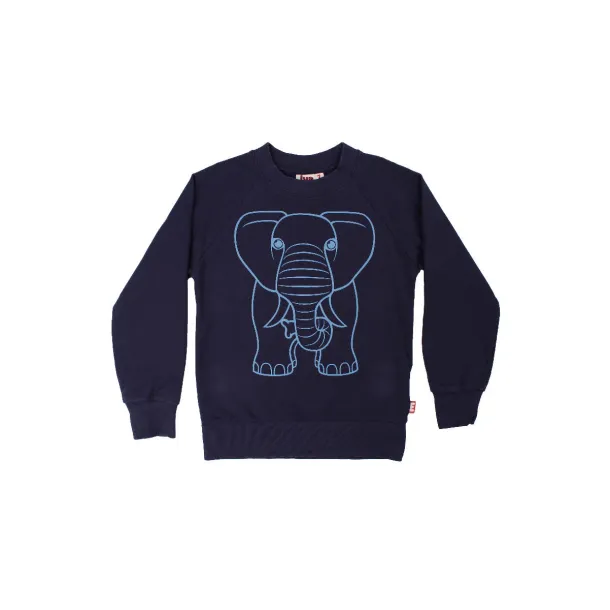 Danef DYR - Dyrbellow - Sweatshirt med elefant dark navy