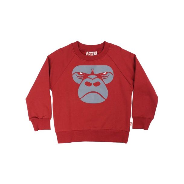 Danefae DYR - Dyrbellow - Schnes Sweatshirt mit einem Gorilla in Dark Red