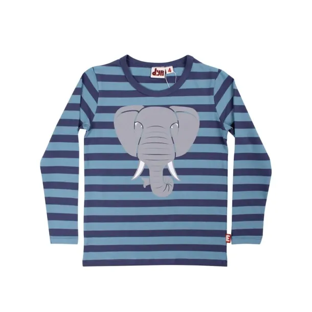 Danefae DYR - Dyrroar - langrmet t-shirt med elefant, grey Marine / Porcelaine