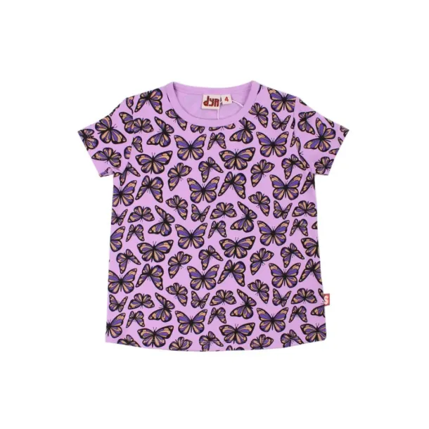 Danef DYR - Dyrwildlife - T-Shirt med sommerfugl i soft viola