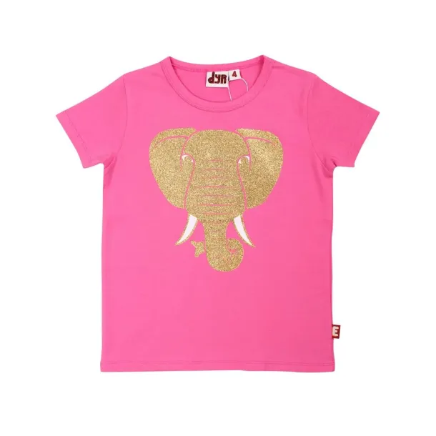 Danef DYR - Dyrgrowl - T-Shirt med elefant i super pink