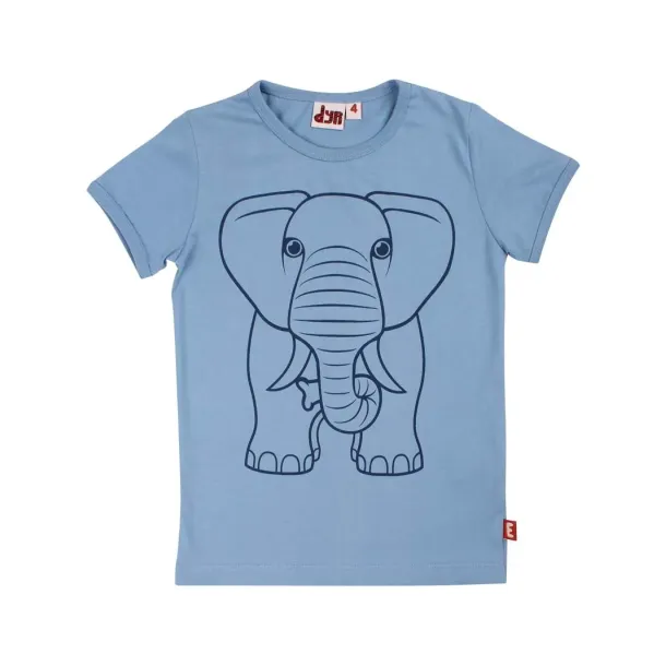 Danef DYR - Dyrhide - T-Shirt med elefant in Porcelaine