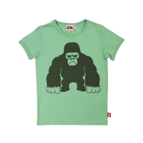 Danef DYR - Dyrhide - T-Shirt med gorilla i dusty green