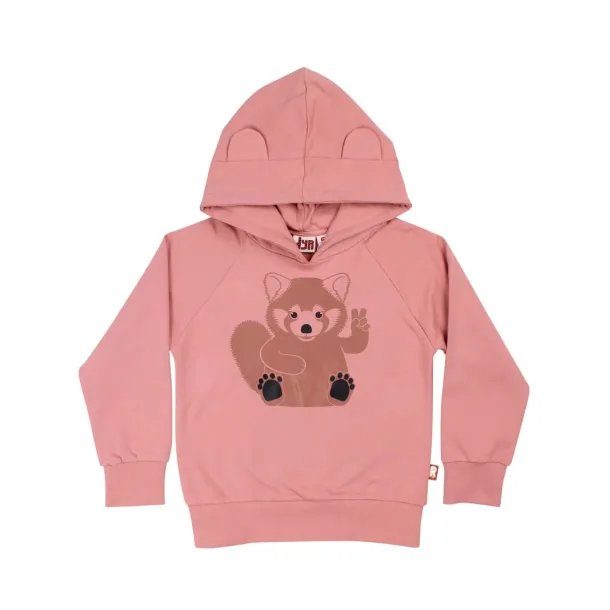 Danefae DYR - Dyrbellow - Schner Hoodie mit einem roten Panda, antique rose