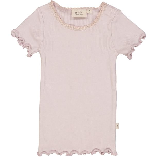 Wheat - bld rib t-shirt Lace, soft lilac