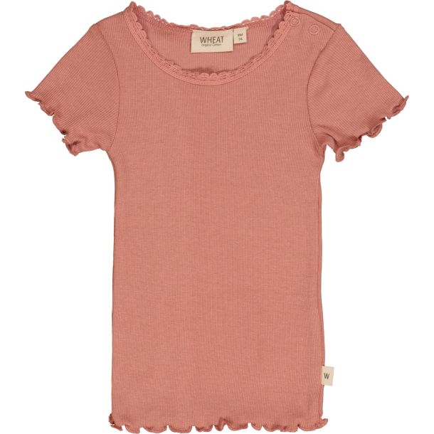 Wheat - bld rib t-shirt Lace, old rose