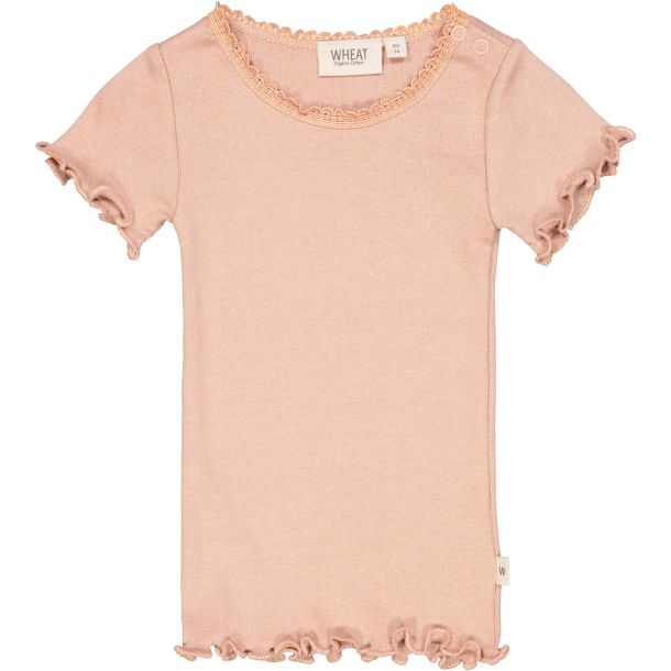 Wheat - bld rib t-shirt Lace, rose dawn