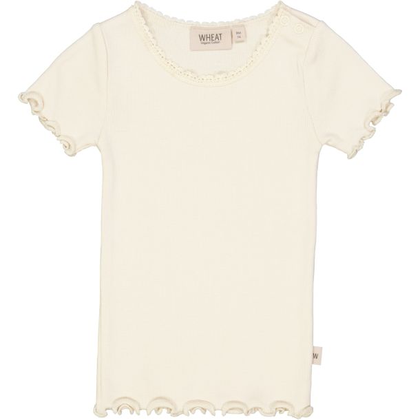 Wheat - bld rib t-shirt Lace, eggshell