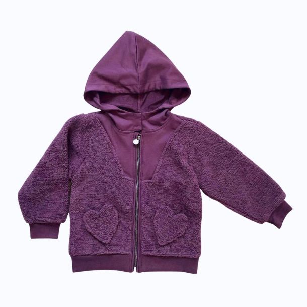 Okker Gokker - sd teddy cardigan, aubergine