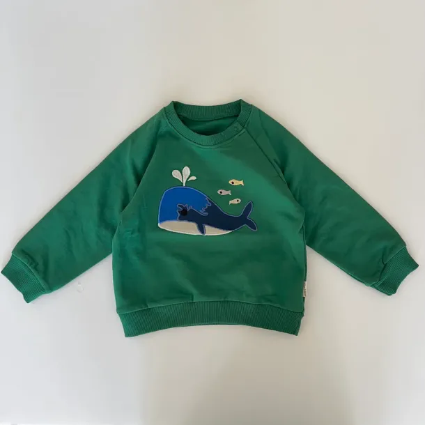 Okker Gokker - sd sweatshirt med whal, grn