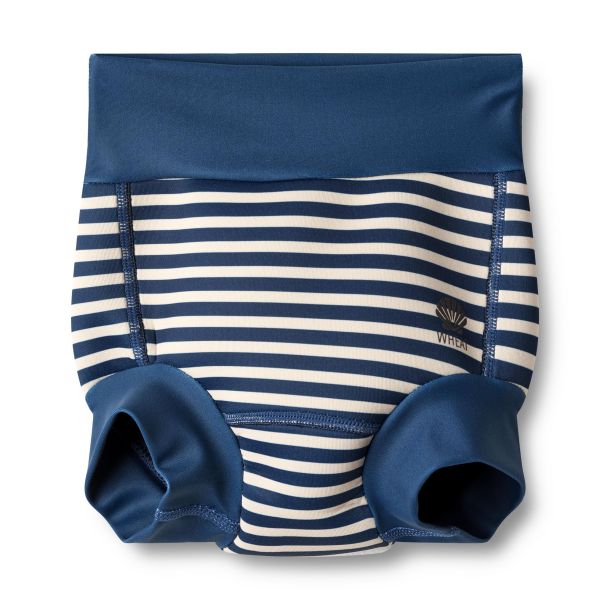 Wheat - Neopren Badehose, indigo stripe