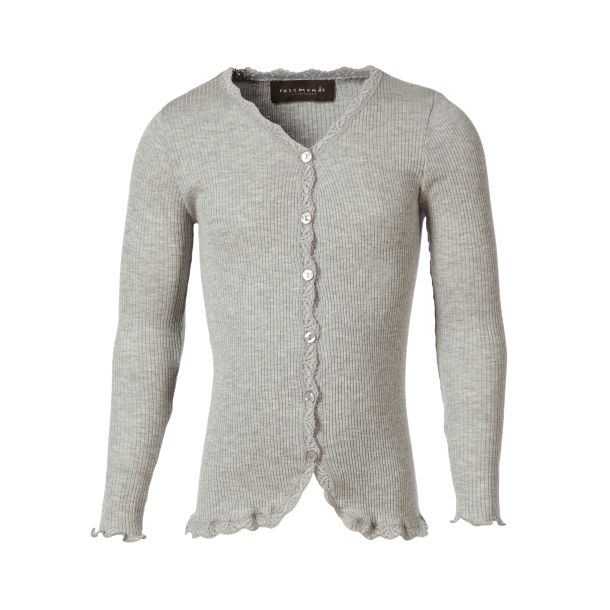 Rosemunde - Seiden Cardigan in light grey