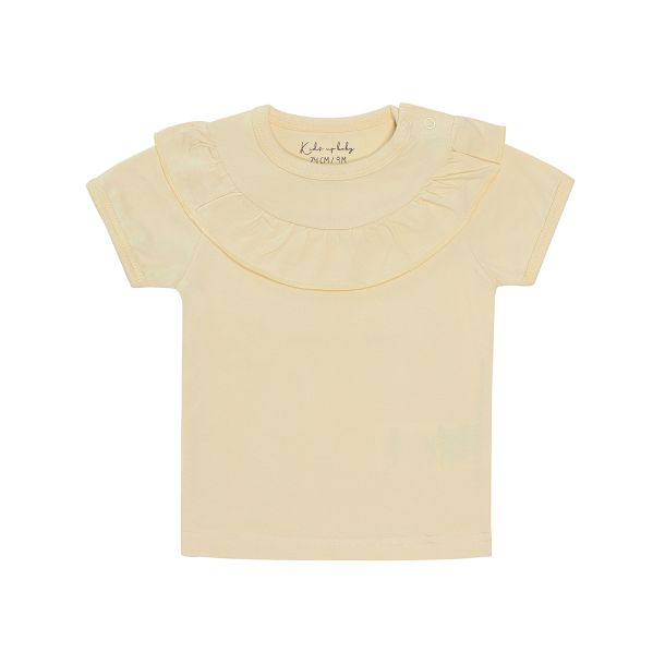 Kids Up Baby - S&uuml;sses T-Shirt mit kurzen &Auml;rmeln und R&uuml;sche - gelb