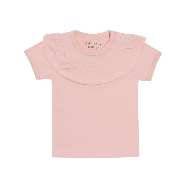 Kids Up Baby - S&uuml;sses T-Shirt mit kurzen &Auml;rmeln und R&uuml;sche - rosa
